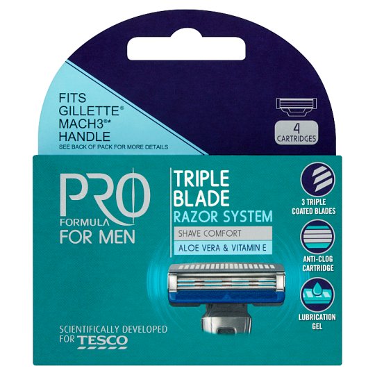 Tesco Pro Formula For Men Right Fit 3 náhradní hlavice 4 ks