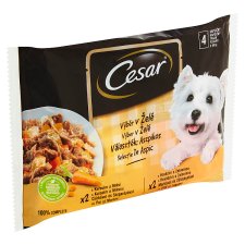 Cesar Selection in Jelly with Chicken and Carrot, with Beef and Vegetables 4 x 100g (400g)