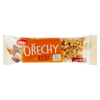 Emco Tyčinka s ořechy a kešu polomáčená v hořké čokoládě 35g
