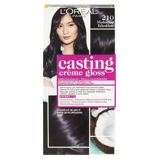 L'Oréal Paris Casting Creme Gloss semipermanentní barva na vlasy 210 modročerná, 48 +72 +60 ml