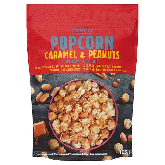 Tesco Popcorn s karamelovou příchutí a arašídy 100g