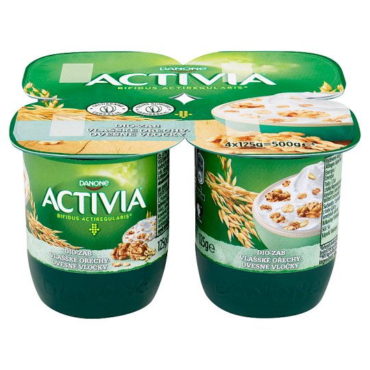 Danone Activia Vlašské ořechy - ovesné vločky 4 x 125g