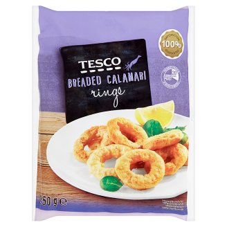 Tesco Kroužky z kalmarů obalené ve strouhance 250g