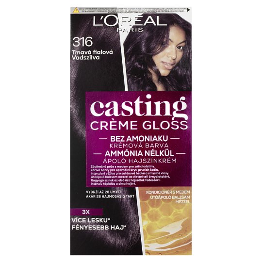 L'Oréal Paris Casting Creme Gloss semipermanentní barva na vlasy  316 tmavá fialová, 48 +72 +60 ml