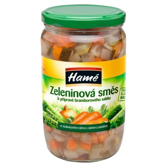 Hamé Zeleninová směs k přípravě bramborového salátu ve sladkokyselé nálevu s cukrem a sladidlem 650g
