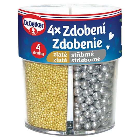 Dr. Oetker 4x zdobení zlaté/stříbrné 81g