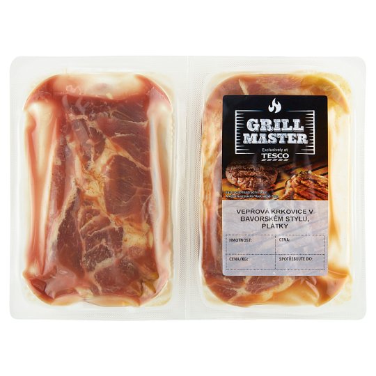 Tesco Grill Master Boneless Pork Neck in Bavarian Style Slices 0.600kg