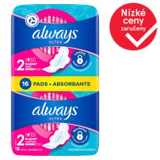 Always Ultra Day Sanitary Towels Long (Size 2) Wings 16 Pads