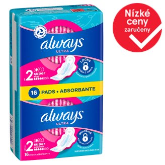 Always Ultra Long Vel. 2 Hygienické Vložky S Křidélky 16 ks
