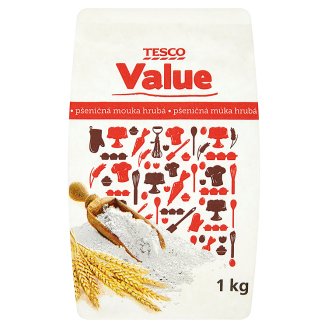 Tesco Value Pšeničná mouka hrubá 1kg