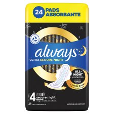 Always Ultra Sanitary Towels Secure Night (Size 4) Wings X24