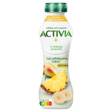 Activia probiotický jogurtový nápoj broskev, ananas a banán bez přidaného cukru 270g