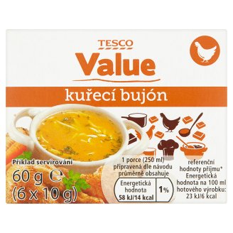Tesco Value Kuřecí bujón 6 x 10g