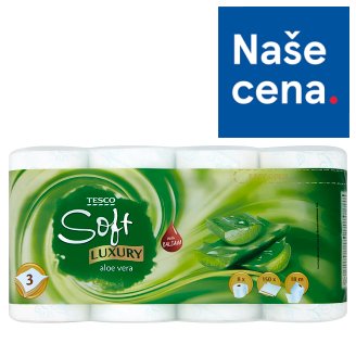 Tesco Soft Luxury Aloe Vera toaletní papír 3 vrstvý 8 rolí