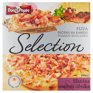 Don Peppe Selection Pizza slanina & smažená cibulka pečená na kameni 410g