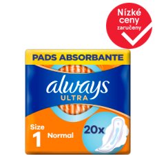 Always Ultra Sanitary Towels Normal (Size 1) Wings 20 Pads