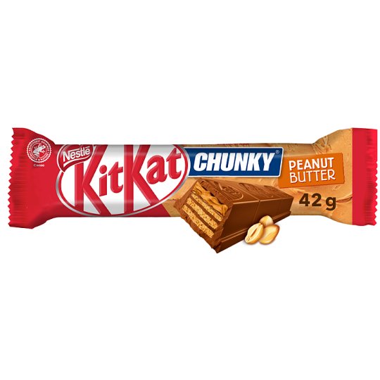 NESTLÉ KITKAT CHUNKY PEANUT BUTTER Oplatka v mléčné čokoládě plněna arašídovým krémem 42g