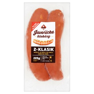 Kostelecké Uzeniny Javořická klobása na gril klasik 2 ks 0,220kg