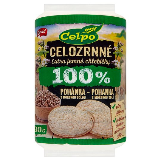 Druid Celpo Celozrnné extra jemné chlebíčky 100 % pohanka s mořskou solí 80g
