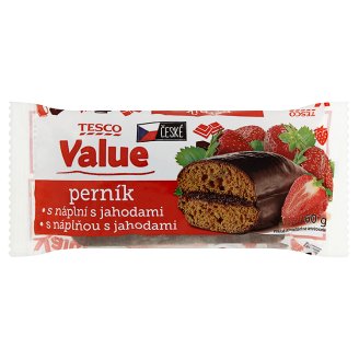 Tesco Value Perník s náplní s jahodami 60g