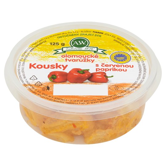 A.W. Olomoucké tvarůžky kousky s červenou paprikou 125g