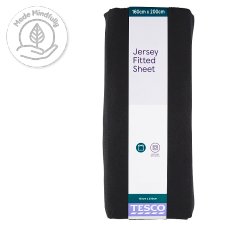 Tesco Jersey Fitted Sheet Black 160 cm x 200 cm 1 pc