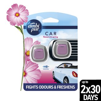 Ambi Pur Car Flowers & Spring Připínací Osvěžovač Vzduchu 2 ks