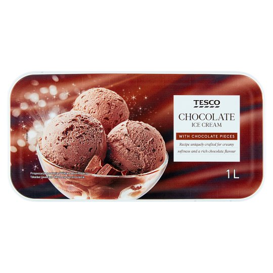 Tesco Smetanový mražený krém čokoládový s kousky čokolády 1l