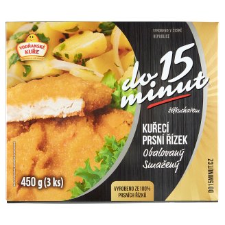 Vodňanské Kuře Do 15 minut šéfkuchařem Kuřecí prsní řízek obalovaný smažený 450g