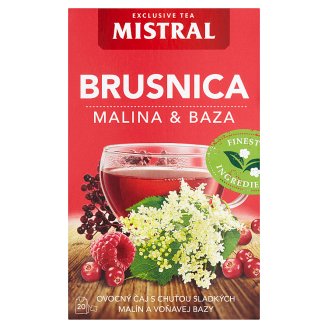 Mistral Ovocný čaj s příchutí brusinka, malina, černý bez 20 x 2g