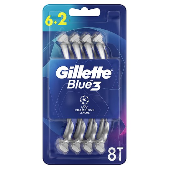 Gillette Blue3 Football Pánské Pohotové Holítko, 6+2 ks