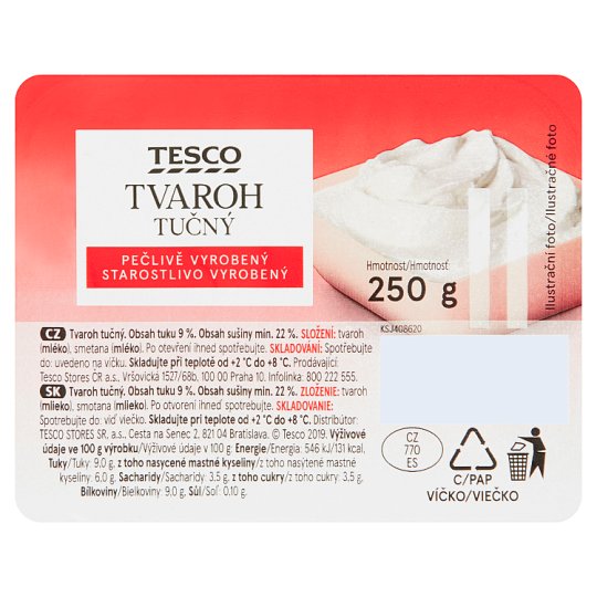 Tesco Fat Curd 250g