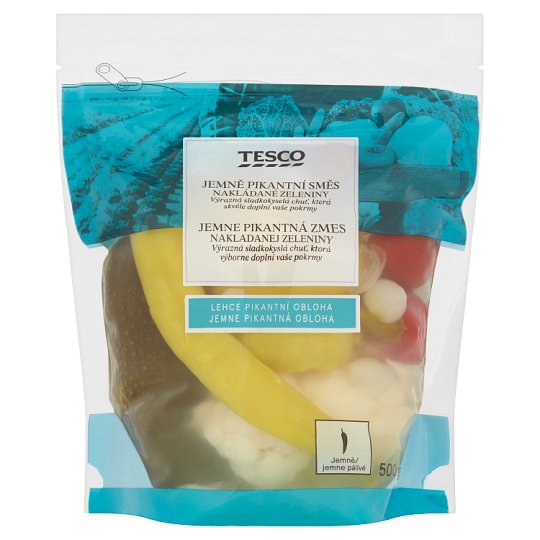 Tesco Jemně pikantní směs nakládané zeleniny 500g