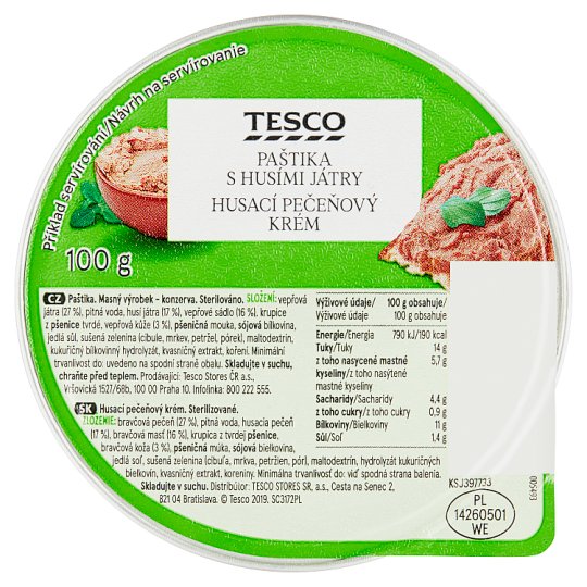 Tesco Pate with Goose Liver 100g - Tesco Groceries