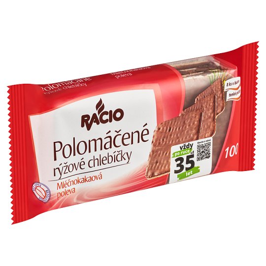 Racio Polomáčené rýžové chlebíčky s mléčnokakaovou polevou 100g