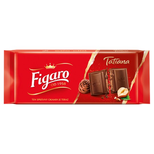 Figaro Tatiana Mléčná čokoláda s lískooříškovou náplní 90g