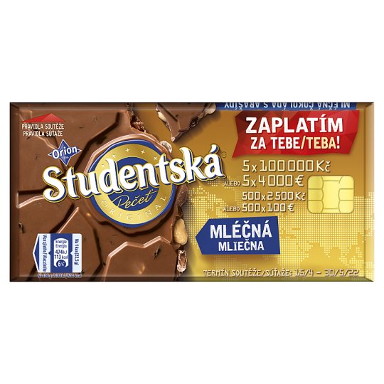 ORION STUDENTSKÁ PEČEŤ mléčná 180g