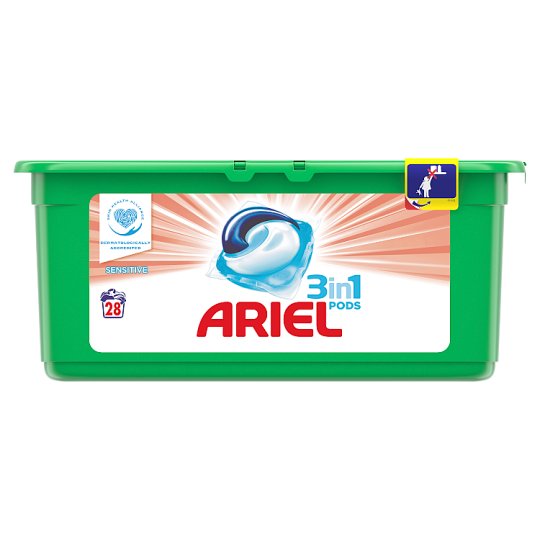 Ariel Sensitive Kapsle Na Praní Prádla 3v1 Šetrné 28 Praní