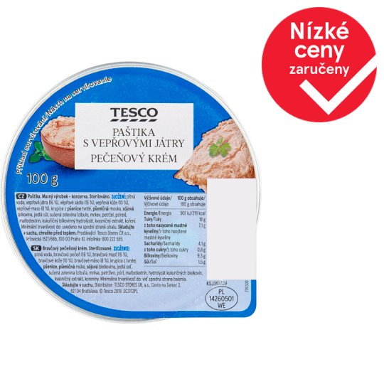 Tesco Paštika s vepřovými játry 100g