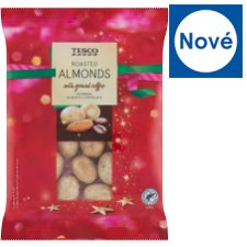 Tesco Mandle jádra neloupaná v bílé čokoládě s mletou kávou 110g