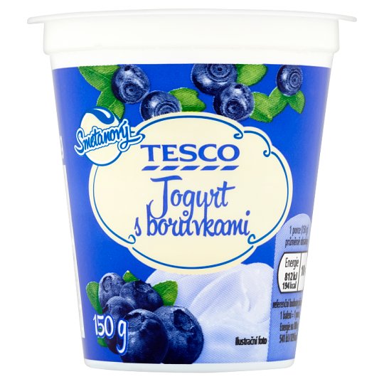 Tesco Smetanový jogurt s borůvkami 150g