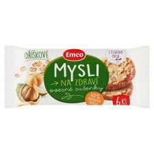 Emco Mysli na Zdraví Oatmeal Biscuits Nuts 6 pcs 60g