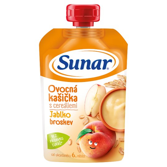Sunárek Kašička s cereáliemi jablky a broskvemi 120g