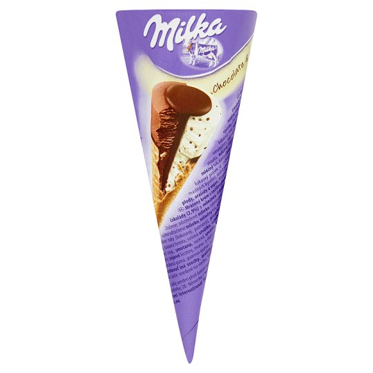 Milka Chocolate & Vanilla mražený krém s kousky mléčné čokolády v kornoutu 110ml