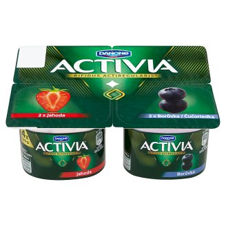 Danone Activia Jogurt s bifidokulturou jahoda/borůvka 4 x 120g