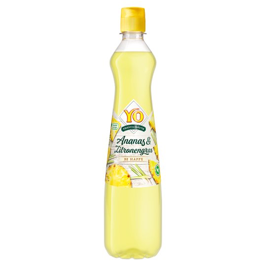 YO Fruit Syrup from Pineapple and Lemon Grass Flavor 0.7L Tesco Groceries