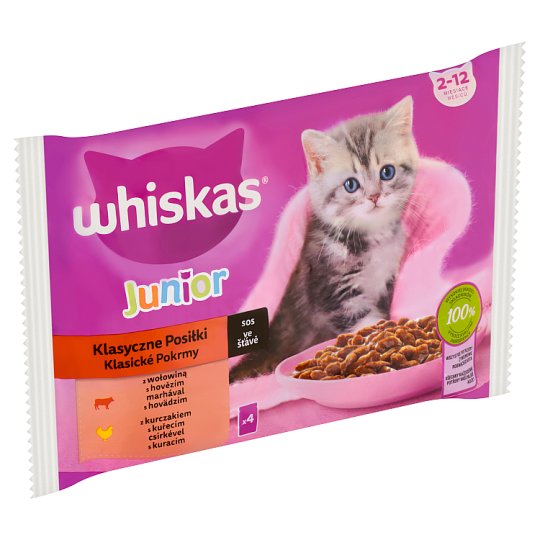 Whiskas Junior Classical Meal 4 x 85g (340g) Tesco Groceries