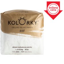 Kolorky Deluxe Velvet Wild dětské kalhotkové ekoplenky L 8-13 kg 19 ks