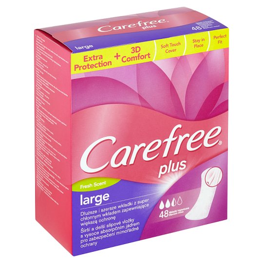 Carefree Plus Large slipové vložky se svěží vůní 48 ks