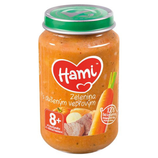 Hami masozeleninový příkrm Zelenina s dušeným vepřovým od uk. 8. měsíce 200g